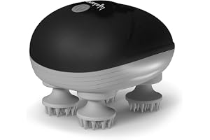 Lifelong Rechargeable Electric Head & Scalp Kneading Massager, 4 Speed Modes, Handheld Portable Head Massager for Hair Growth, Deep Clean and Stress Relieving, (LLM603, Black)