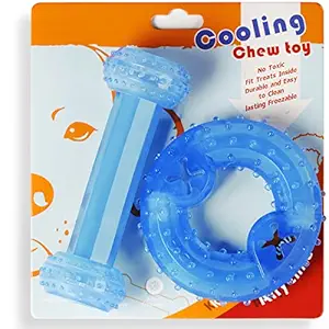 SPOFLY Puppy Teething chew Toys ,1 Teething Ring and 1 Teething Bone Freezable Dog chew Toys Set