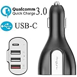 KFZ Ladeger&auml;t 50W 4 Port Auto Ladeger&auml;t USB Zigarettenanz&uuml;nder Autoladeger&auml;t USB Adapter Auto USB KFZ Ladeger&auml;t Quick Charge 3.0 USB Type C Charger f&uuml;r iPhone 6S plus iPad Air Android Ger&auml;te -AngLink