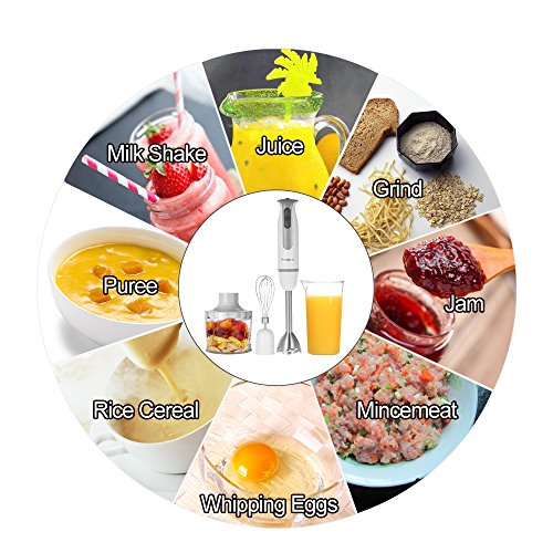 Homgeek 300W Stabmixer mit 3-in-1 Zubehör Set - 4