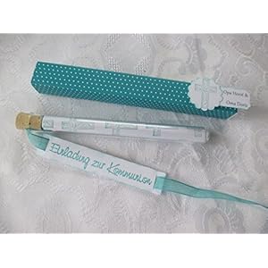 Einladung im Reagenzglas zur Kommunion mit Namen