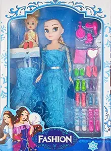 NAREVAL Beautiful Princess Doll with Foldable Hands,Doll Set Makeup Set with Doll Set for Girl 3D Eyes & Beauty Accessories Set Playset for Kids Girls 3-8 Year Old (Multicolor)