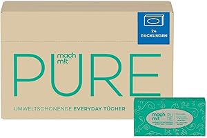 ‎MACH MIT WEPA machm!t Kosmetiktücher 4-lagig - 24 Boxen - 100 Tücher pro Box – ohne Bleichmittel - aus recyceltem Karton - extrem weich & nachhaltig – Made in Germany – 100% recycelbar - Großpackung