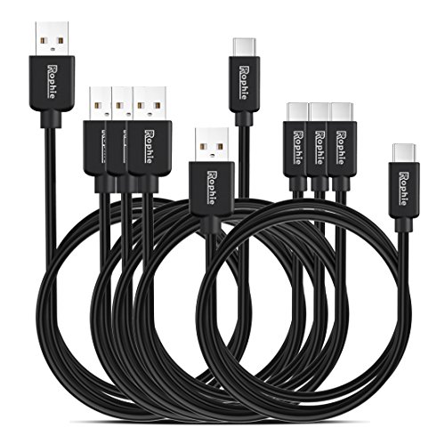 Rophie USB C Kabel [5 Stücke: 0.5M*1+1.2M*3+1.8M*1] USB Typ C Datenkabel Ladekabel für Apple neue MacBook,Nexus 6P/5X, Lumia 950xl/950, OnePlus 2, Nokia N1 Tablet und andere Type C Unterstützte Geräte - 3