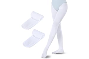Sahunfri 2 paires Collant danse classique fille, Opaque 40 DEN Collants en pour Enfants avec Pied, Collants pour filles pour la danse