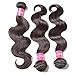 Longqibeauty® Brazilian Ombre Virgin Hair Body Wave Hair Weave 3bundle /pack 100% Human Virgin Hair Extensions 95-100g/pc 1b#/4#/27# color