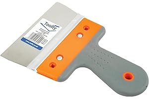 Toolty Couteau à enduire en acier inoxydable, couteau à mastic flexible, grattoir pour cloisons sèches, spatule pour revêtement de finition – 150 mm – Aluminium – Bricolage – TLTY-2014