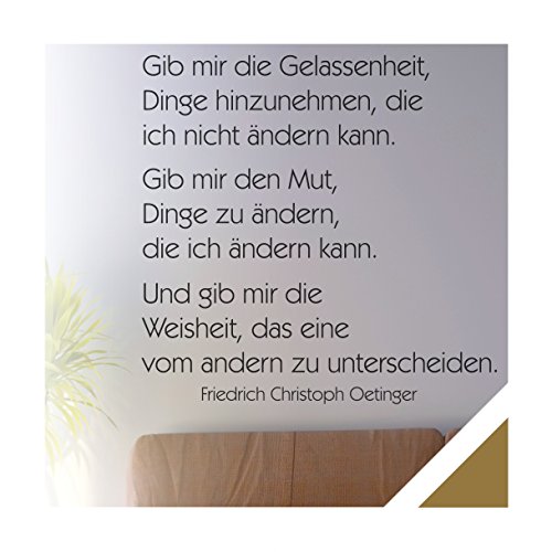 Wandtattoo Wand-Spruch Gib mir die Gelassenheit... inkl. Rakel (zit32 gold) 80 x 71cm mit Farb- u. Größenauswahl