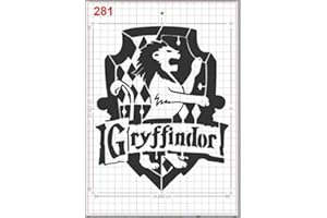 GiwuArt - HP Gryffindor House Emblem Stencil Mylar A4 Sheet 190 Micron Strong Reusable Craft Art Wall Deco