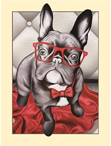 Hukz Cute Dog Cross Stitch 5D Diamond Puppy Embroidery Painting Pet Rhinestone Cross Stitch Decor DIY Home Room Decoration Arts (C)