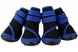 SAMGU Bottes De Protection pour Chien Chaussons Chaussures Animal Pet Chaussures Couleur Bleu Size Small