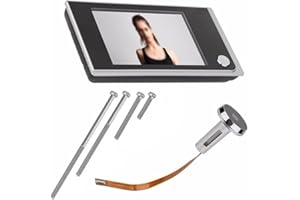 Feeshoppher Judas de porte numérique sans fil avec écran HD 720p de 8,9 cm - Grand angle de vision de 120° - Caméra de sécurité anti-effraction pour entrée de maison - Surveillance 24h