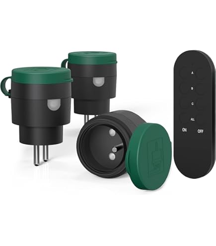 SURNICE Presa Programmabile Con Telecomando – 3 Prese Elettriche + Telecomando – Portata 80m, Funzione On/Off Totale – Sicurezza Bambini, 230V, Batteria Inclusa