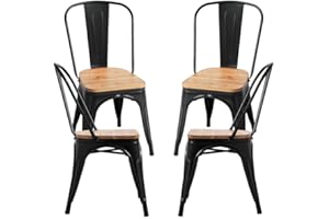 Regalos Miguel - Packs Sillas Comedor - Pack 4 Sillas Torix Madera Natural - Negro