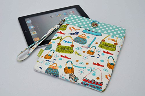 7 Zoll Tablet PC Tasche aus robusten Segelstoff bis zu einer Größe von 205x140mm "türkises Shopping"