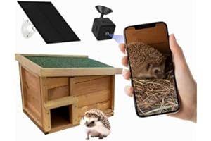 GENERIC Smart Hedgehog House with HD Camera – Solar-Powered Wi-Fi Wildlife Box with Night Vision & Audio | Live Stream to Phone | Weatherproof Wooden Hedgehog Shelter | Eco Gift for Nature Lovers