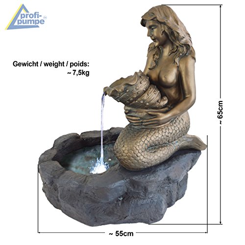 GARTENBRUNNEN BRUNNEN Solar BRUNNEN ZIERBRUNNEN VOGELBAD WASSERFALL GARTENLEUCHTE TEICHPUMPE – SPRINGBRUNNEN WASSERSPIEL für Garten, Gartenteich, Terrasse, Teich, Balkon, sehr DEKORATIV, VERBESSERTES MODELL MIT PUMPEN-INSTANT-START-FUNKTION SOLARTEICHDEKORATION, GARTENDEKO, LED-Solar-Set Wasserbrunnen, Teichbrunnen „Meerjungfrau am Teich“ mit LiIon-Akku & LED-Licht GARTENLEUCHTE STEHLAMPE - 2
