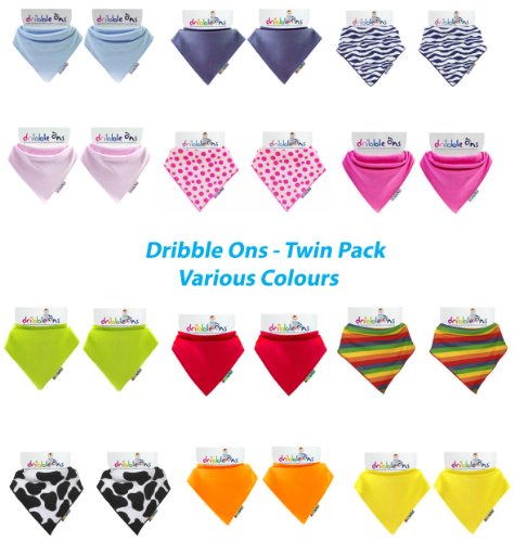 Dribble Ons Bandana Bib - ** 2 PACK/TWIN PACK ** (DENIM)