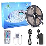 led 24 【Hellere LED】 Die LED Strip 10m enthält 600 RGB SMD 5050 LED Leuchten. 5050 LED bietet mehr Vorteile als 3528 LED, bessere Helligkeit, breiterer Betrachtungswinkel und weniger Wärme.