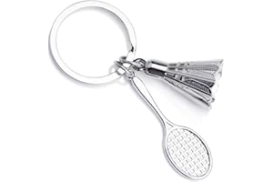 Sportigo ® Badminton Schlüsselanhänger/Federball/Badmintonschläger mit Ball/Halle Sport Geschenk Geschenkidee