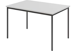 ‎BÜMÖ bümö Tisch, Multifunktionstisch 120 x 80 cm in Grau/Schwarz - Besprechungstisch, Konferenztisch, Meetingtisch, Mehrzwecktisch, Pausentisch, Besprechungsraum, Meetingraum, Pausenraum