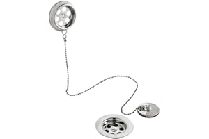 HOME STANDARD JT Pickfords | Chrome Bath Retainer Plug & Chain Waste with Overflow
