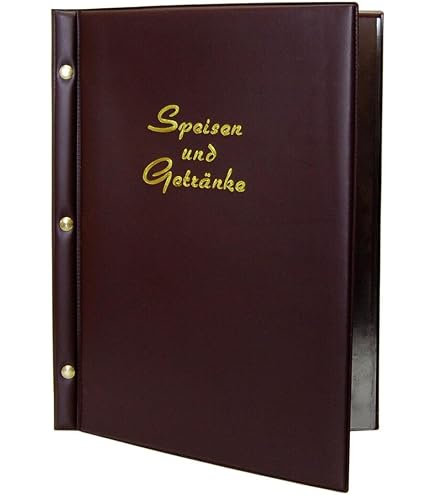 Menühalter A4 – 12 Seiten / 6 Karten, Gepolstert, PVC Abwischbar, In Braun, Ideal Für Restaurant, Pub, Hotel Und Gaststätte