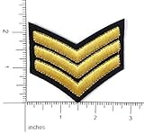 Sergeant Rank Military Army Costume DIY Embroidered Sew Iron on Patch
