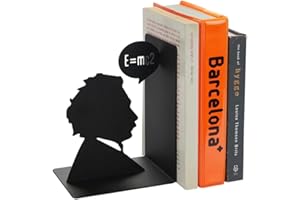 Balvi Fermalibri Einstein Colore nero Decorativi Bookend la figura iconica di Albert Einstein Ferro 1