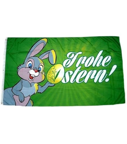Oster-Flagge „Frohe Ostern“ – 90 X 150 Cm, Aus Polyester, Wetterfest – Mit Metallösen Zum Aufhängen