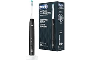 ‎ORAL-B Oral-B Pulsonic Slim Clean 2000 Elektrische Schallzahnbürste/Electric Toothbrush, 2 Putzmodi für Zahnpflege und gesundes Zahnfleisch mit Timer, Designed by Braun, schwarz, 1 stück (1er Pack)