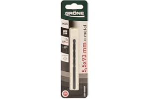 GRÖNE Punte per Metallo - Acciaio HSS - Compatibili con Macchine a Mandrino Tradizionali - Elevata Velocità di Taglio - Non Si Surriscalda - 5,5 mm 1 pz.