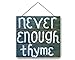 Produktbild Hanging Wooden Sign Garden Decor, Wand Art, Kräuter, Thymian Schild, Garten, never Enough Thymian Schild, Geburtstag Geschenkidee 25,4 cm H x 25,4 cm W.