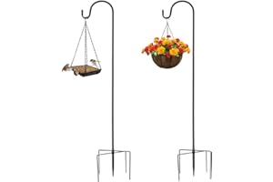Fuuner Crochets de Berger pour Jardin, 2pcs 120cm, Crochets et suspensions pour Plantes, Berger Crochet, Pieu Plante Cintre à Fleurs Lanterne, Lampes solaires, Lumières de Noël, Décoration de Mariage
