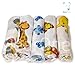 Set of 5 with Animals & Cars printed Nappies Newborn Baby Muslin Squares, Cloths, Bibs, Wipes 100% Pure Cotton Reusable Nappy**Other choices available. See inside.**