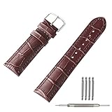 Uhrenarmband Männer Frauen Lively Life Rindleder Mode Krokodilmuster Uhrenarmbänder mit Edelstahl Schnalle Passend für Traditionelle Uhr Sport Uhr Smart Watch 18mm 20mm 22mm Schwarz Braun Hellbraun