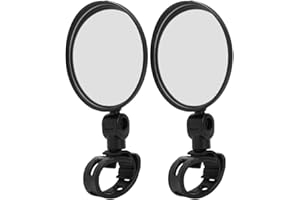 MRISATA Mirrors for Mobility Scooters 40 Mm Thread Cycle Mirror 14×8×6 Pair Round Rearview Mirror Safety Wide Angle Reflective Back Mirror Cycling Equipment for Bike Scooter