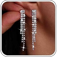 Set 7 Bracciali Elastici Con Strass Argento - Bracciali Da Tennis Impilabili Per Sposa E Damigelle - Gioielli Luccicanti Per Festa