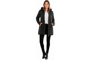 kraftd Womens Winter Lightweight Puffer Jacket Quilted Padded Down Coat With Detachable Hood Central Zip Best for Autumn Winter, Outdoors & Travelling
