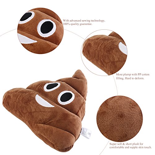 BESTOMZ Rundes Kackhaufen Emoji Plüsch Kissen Spielzeug, 35 x 35 x 10 cm (Kackhaufen Emoticon) - 2