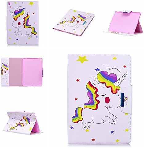 JHTC for Apple iPad Pro 10.5 inch 2017 Case with Auto Sleep &amp; Wake Function Flip Wallet Case Leather Soft Silicone Shock Proof Protective Backcover with Stand Credit Card Holder Magnetic Cover Ultra Thin White Colorful Unicorn Personalised Cute Funny Patterned Clear Design Colorful Cases Gift for girls