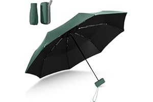 LIULIUDA Mini Folding Travel Umbrella, Compact Umbrella with Storage Box Handle Pocket Umbrella Waterproof Umbrella Handbag Umbrella Portable Rain and Sun Umbrella for Men and Women