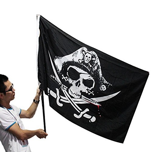 90 x 150cm Polyester Halloween Party Skull und Kreuz Totenkopf Säbel Schwerter Piratenflagge Dekorative Fahne Halloween dekoration - 5