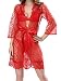 Produktbild DotVol Damen Sexy Spitze Transparenten Lingerie Unterwäsche Reizwäsche Dessous Erotik Set 4 Stück(EU XL/Tag XXL, rot)