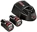 Price comparison product image Bosch Professional GBA 12 V 2.0 Ah Two Lithium-Ion Batteries + GAL 1230 CV Charger