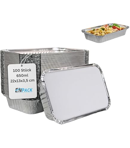 SENENQU 30 Stück Grill Aluschalen Groß 2200L, Grillschalen Aluiniu