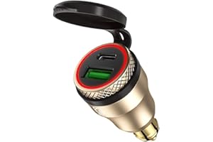 Meatyhjk Waterproof Motorbike 12V 24V QC3.0 USB Type C PD Fast Charger Power Adapter Hella DIN Plug Socket for BMW Ducati Triumph Motorcycle