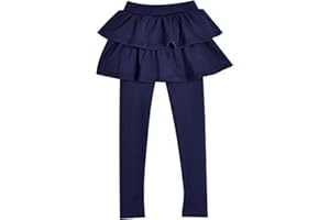 DAPONGZHI Leggings per Ragazze con Gonna,Pantalone con Gonna SvasataEstiva, Abiti da Danza,Vestito Bambina Elegante,per Matrimonio Compleanno Spettacolo Battesimo Banchetto Festivia