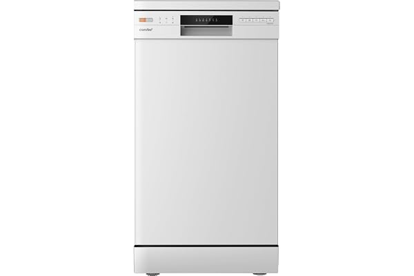 COMFEE' CDWEF1034BW Lave-vaisselle indépendant avec 10 couverts, démarrage différé, fonction demi-charge, paniers flexibles - Blanc