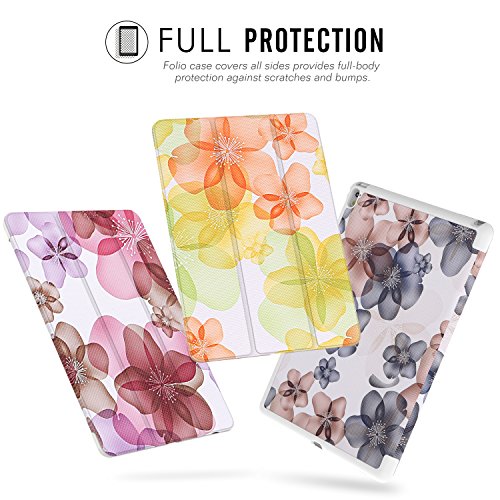 MoKo Hülle für iPad Pro 9.7 – Ultra Lightweight Slim PU Leder Tasche Schutzhülle Schale Smart Shell Case mit Auto Schlaf / Wach Funktion und Standfunktion für Apple iPad Pro 9.7 Zoll Tablet, Blumen Marineblau - 6